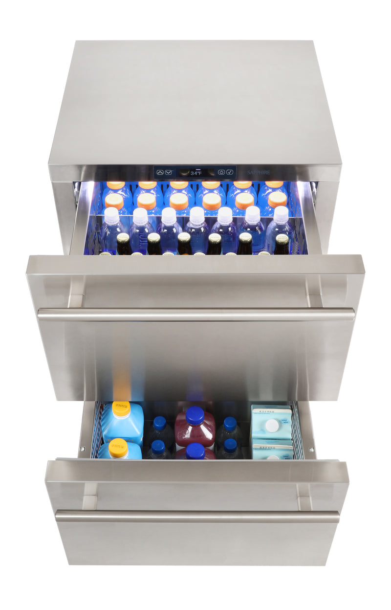 Sapphire Series 5, 24"W, 2 Drawers, Indoor, Panel Ready, Commercial Drawer Refrigerator (SRD24PR)