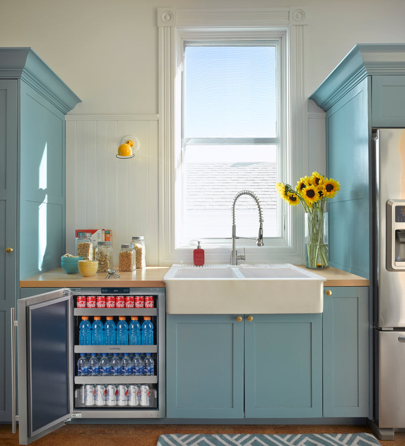 Sapphire Series 5, 24"W, Solid Door, Indoor, Stainless Steel, ADA Height, Commercial Refrigerator (SR24SSADA)